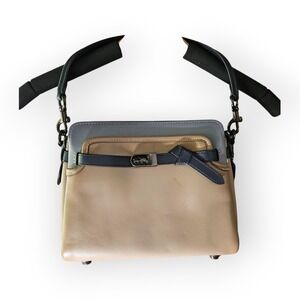 Coach Tate Carryall Taupe Multi Glovetanned Leather Handbag C2586 Mens